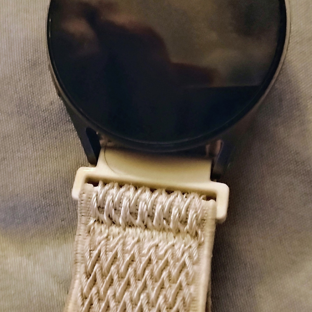 Samsung Smartwatch with Light Beige Woven Strap
